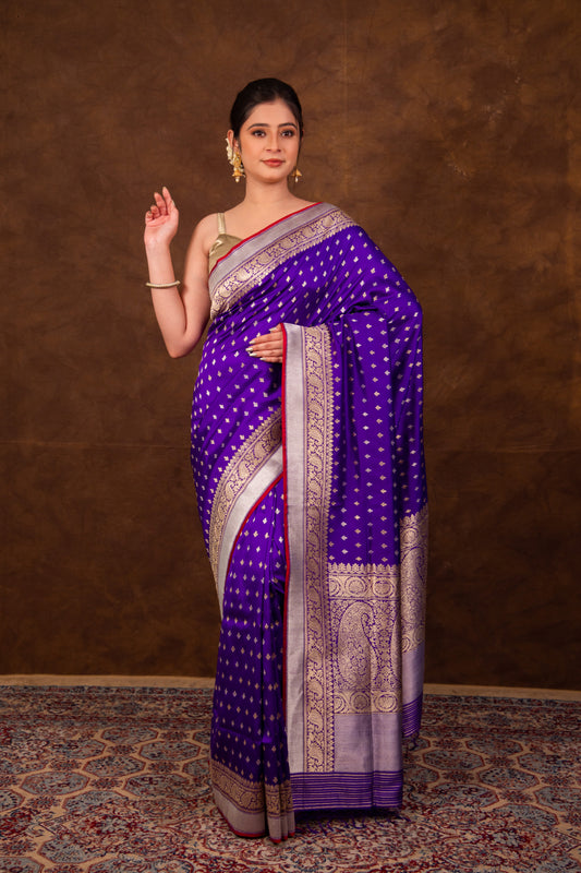Pure Katan ektara silk Kadhwa Banarasi saree