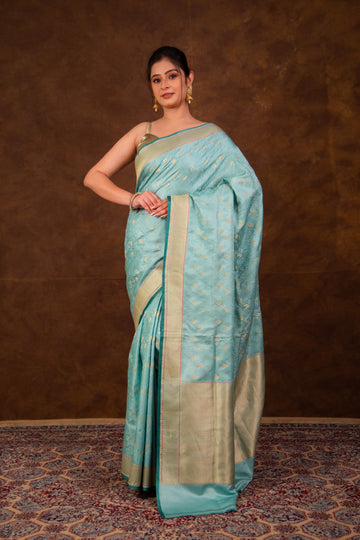 Pure Katan silk double Bird Satin Tanchoi Banarasi Saree
