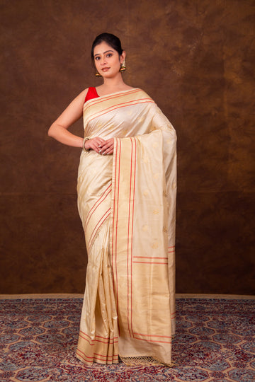 Pure Katan Silk  Bootidaar Kadhwa Meenakari Handwoven Banarasi Saree